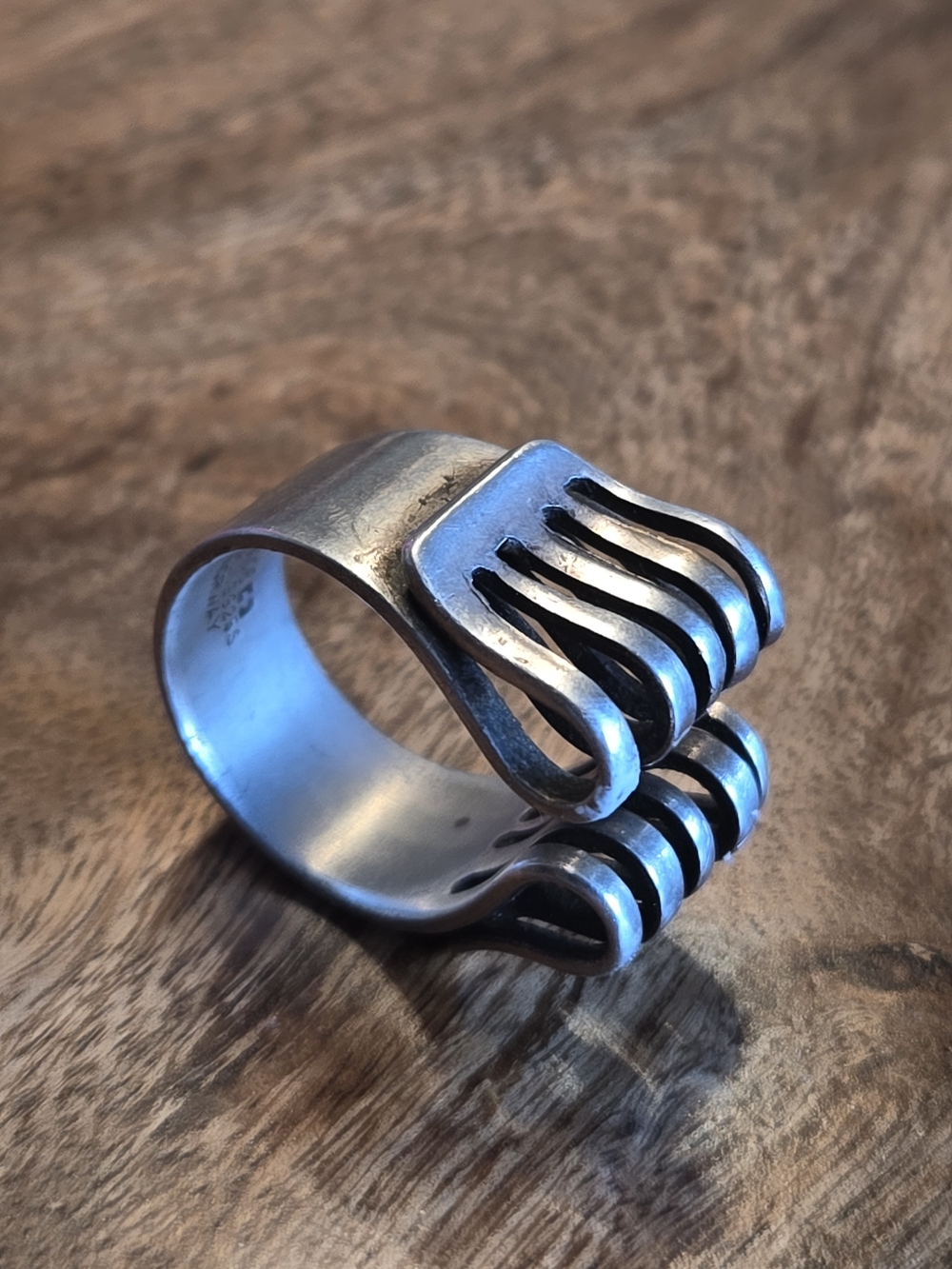 VINTAGE Anna Greta Eker Sterling Silver NORWAY Jester Ring - Picture 6 of 9